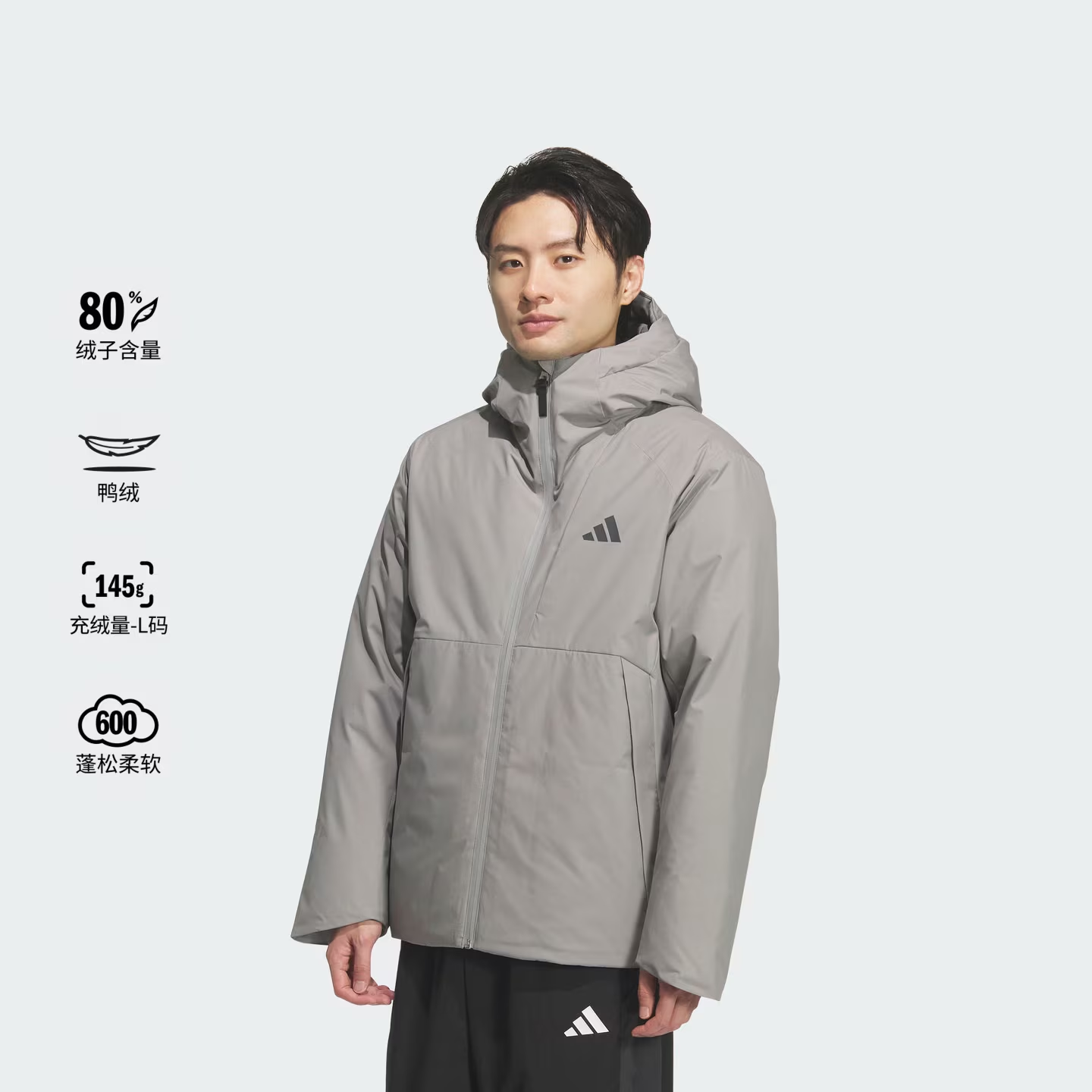 adidas/阿迪达斯暖芯羽绒服防风防水保暖连帽600蓬宽松鸭绒KQ5503