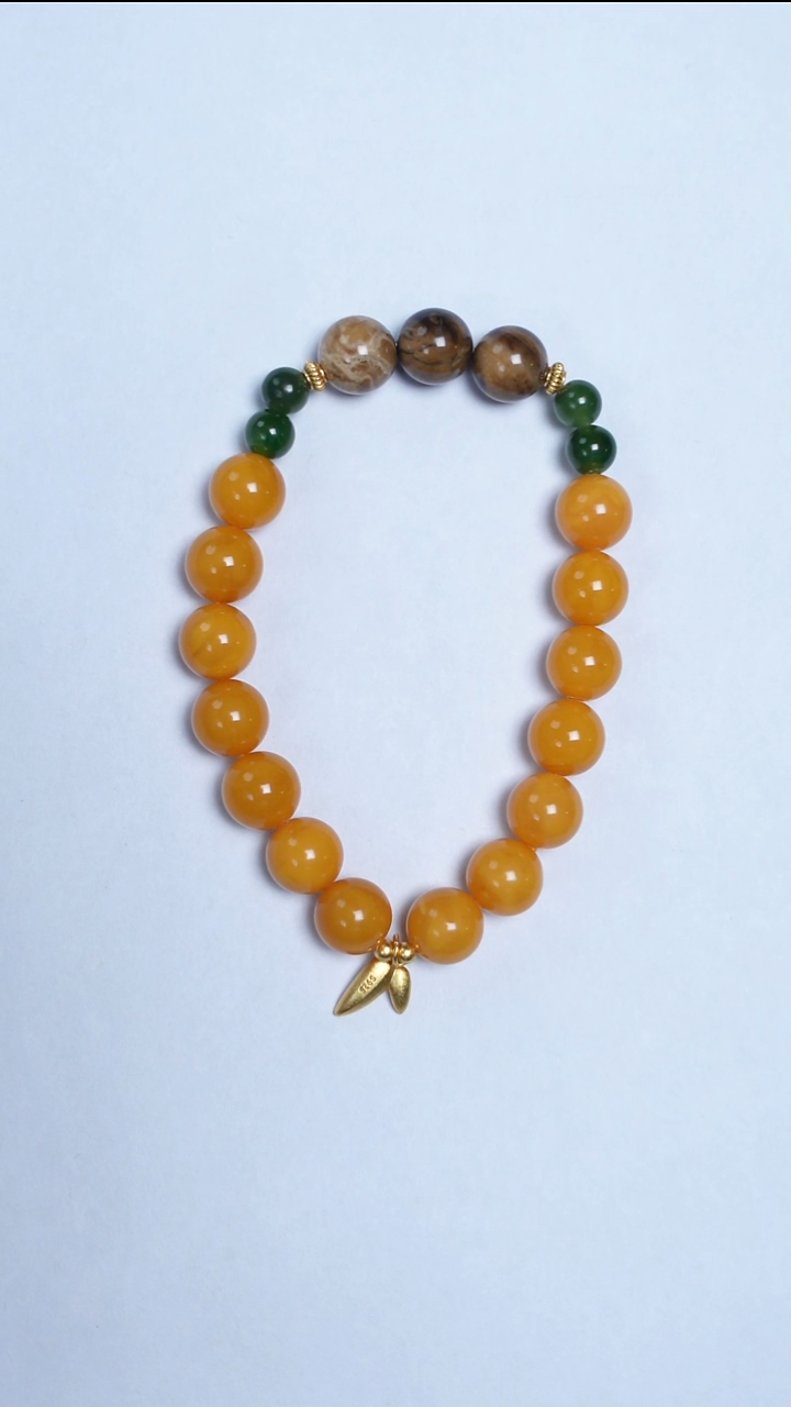 手链蜜蜡未镶嵌焦皮根珀手串