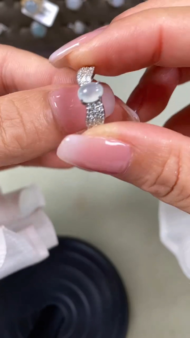 【闪购商品】翡翠戒指银S925镶嵌9270
