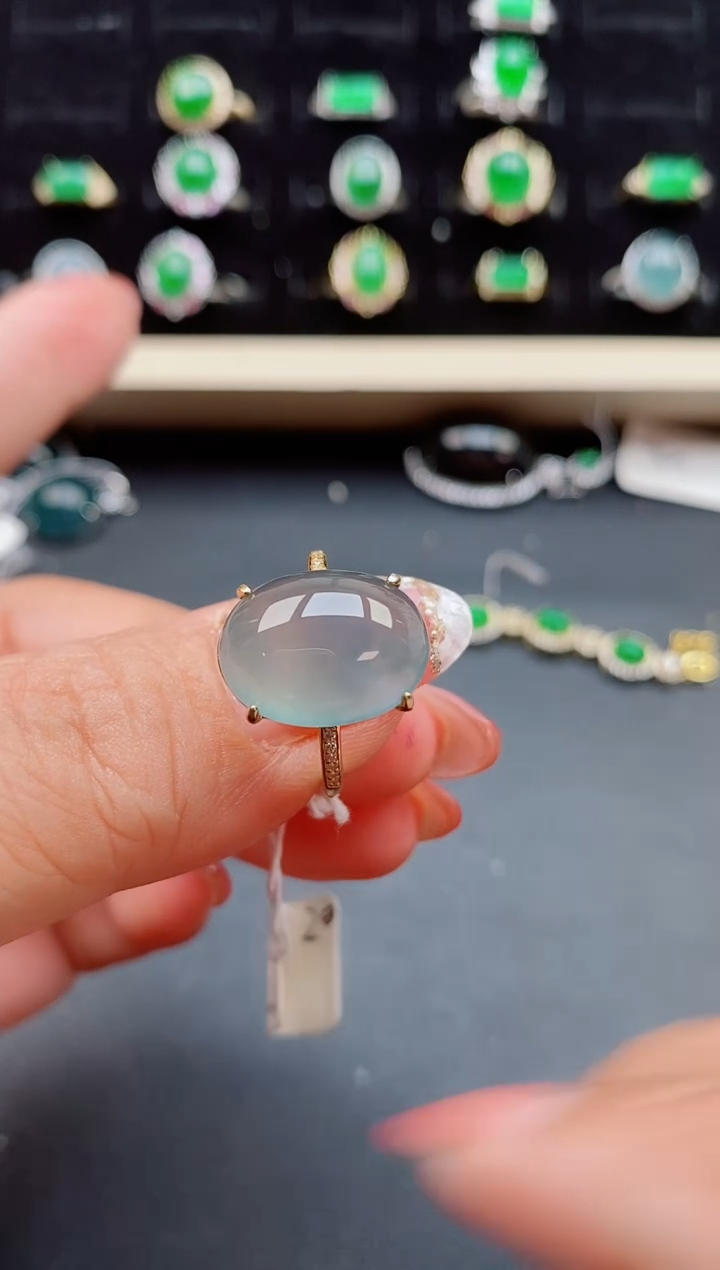 【闪购商品】翡翠戒指银S925镶嵌508505