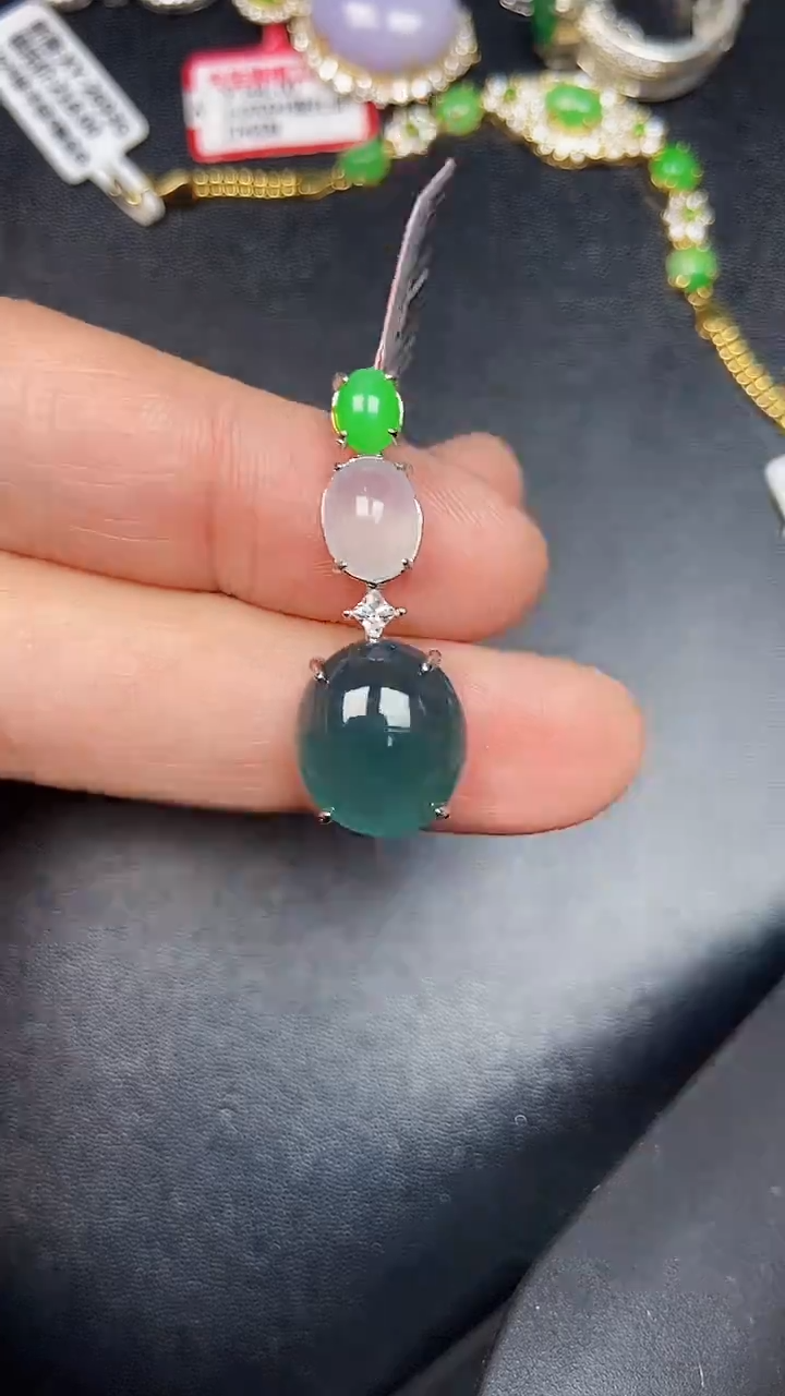 银S925镶嵌戒指翡翠7000
