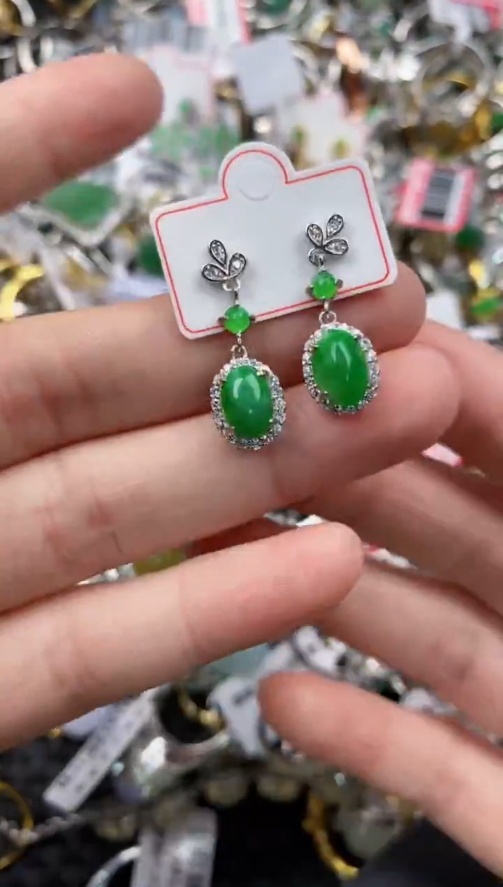 银S925镶嵌戒指翡翠555                   8