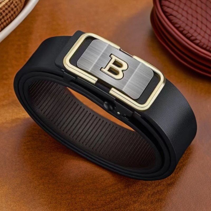 经典高档自动扣皮带精美实用商务男士b字腰带