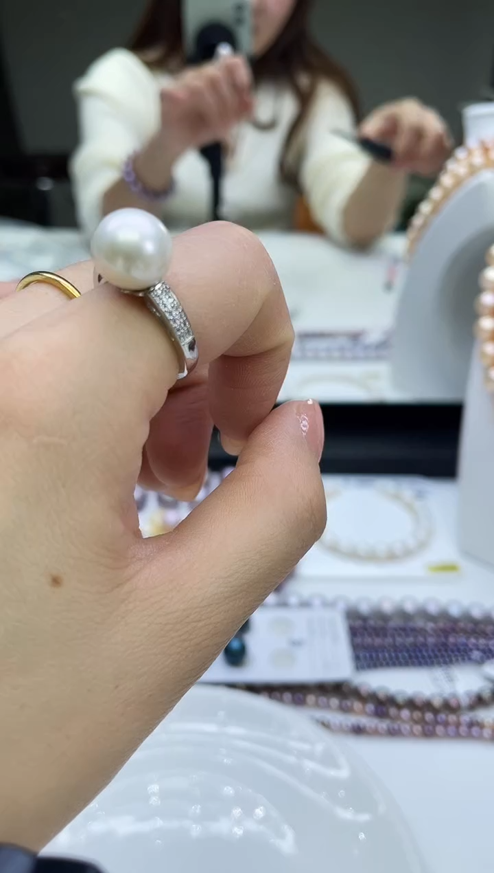 未镶嵌戒指淡水珍珠白色系戒指