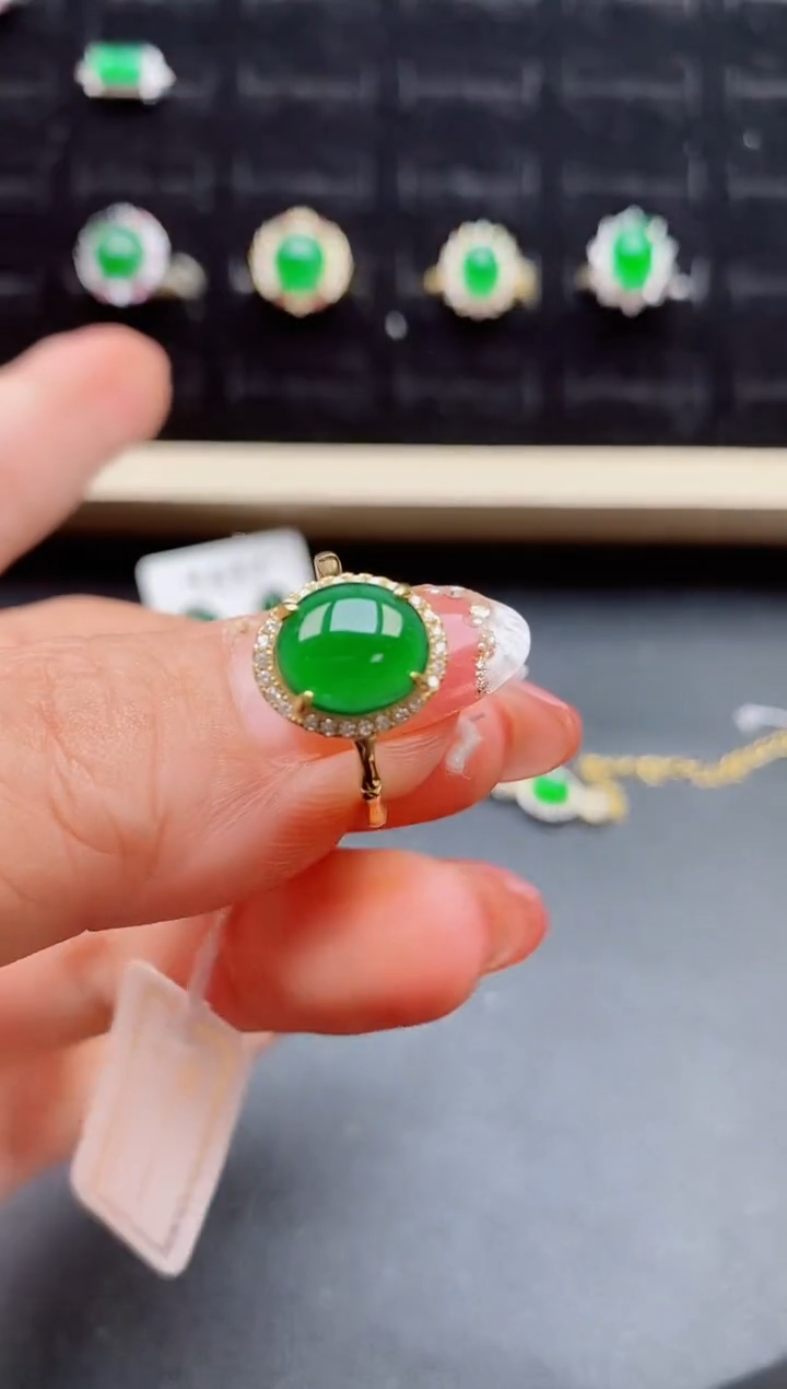【闪购商品】翡翠戒指银S925镶嵌12121
