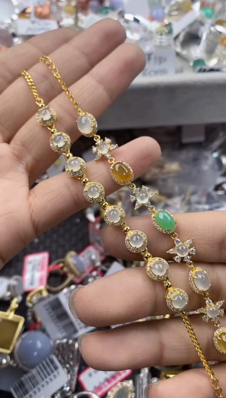 银S925镶嵌戒指翡翠444             9