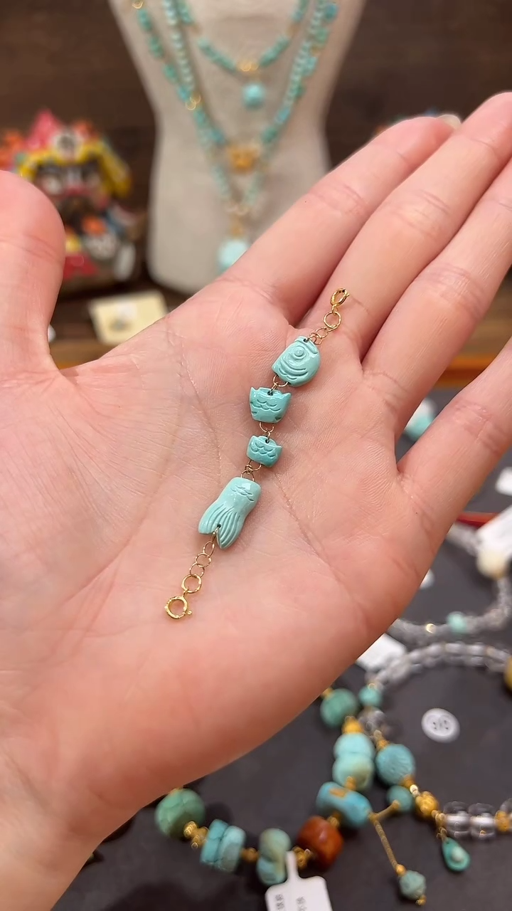 【闪购商品】绿松石提溜18K金镶嵌绿松石提溜