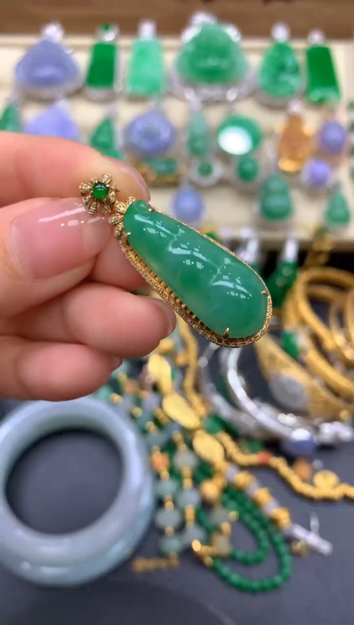 【闪购商品】翡翠颈饰18K金镶嵌478-中国好珍宝