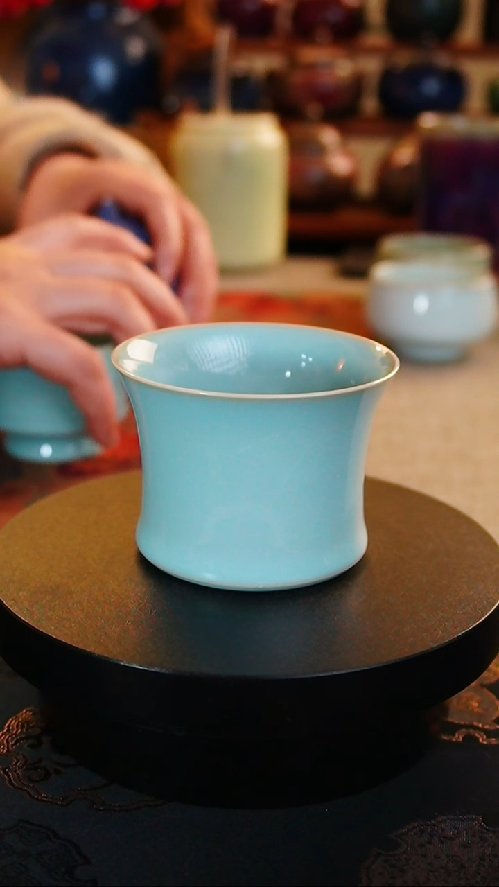 【闪购商品】瓷片276  汝瓷束腰杯  Z*