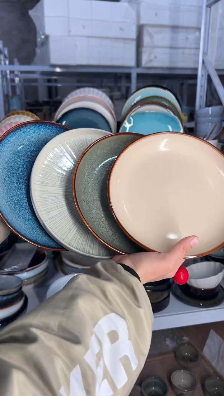 陶瓷外贸尾货瑕疵满20包邮X4小盘8英寸