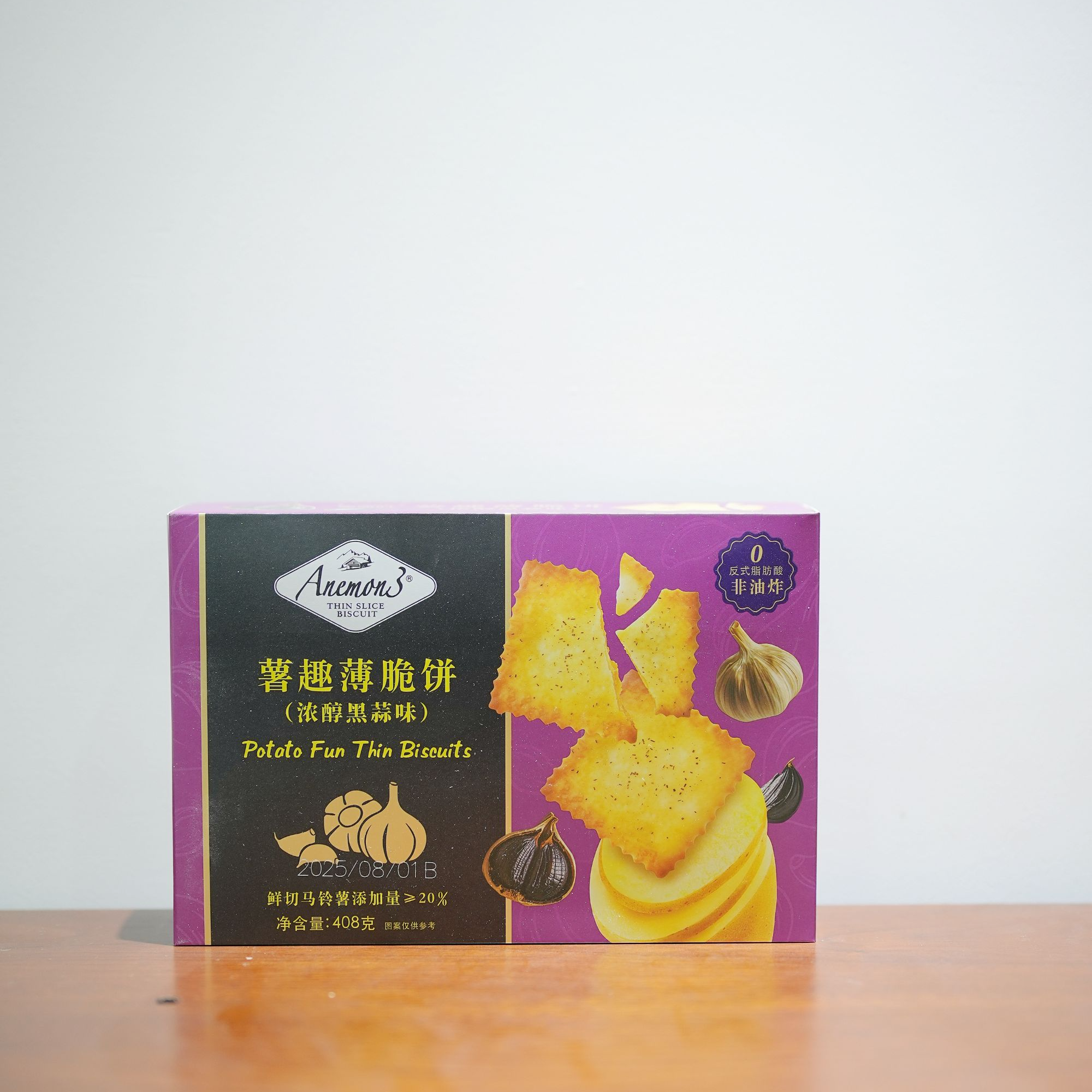 FL 薯趣薄脆饼 咸香味美 纤薄轻脆 黑蒜味 408克