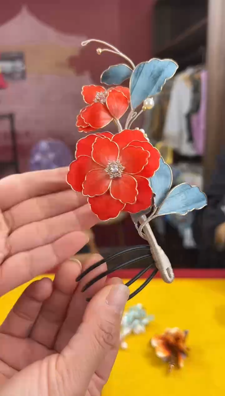 【闪购商品】 非遗绒花（发饰）