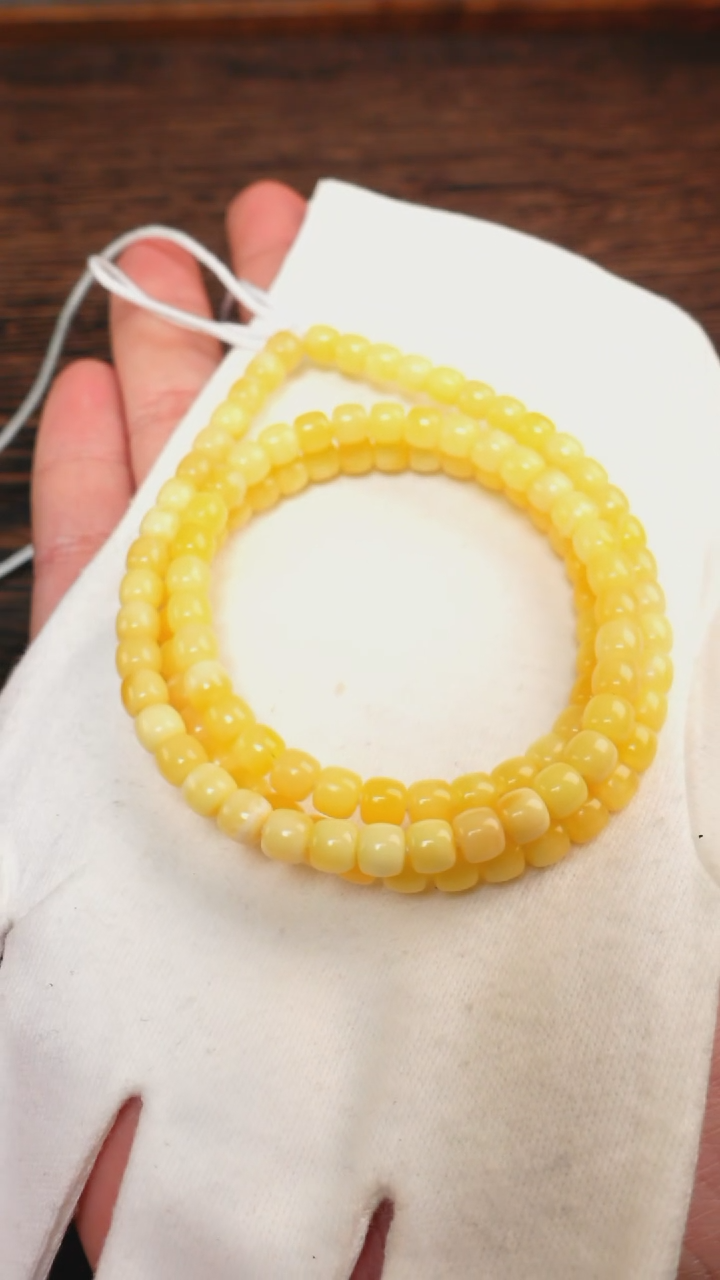 【闪购商品】蜜蜡手链未镶嵌2568/6mm蓝标老型108