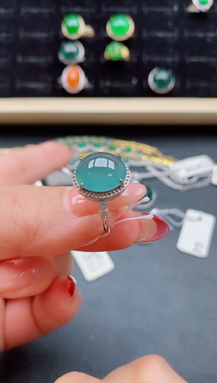 【闪购商品】翡翠戒指银S925镶嵌5085508