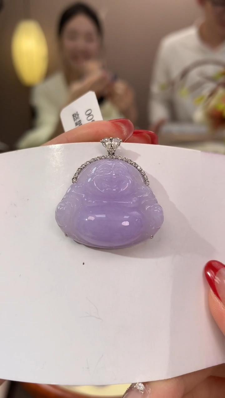 【闪购商品】翡翠颈饰18K金镶嵌天然缅甸a货翡翠