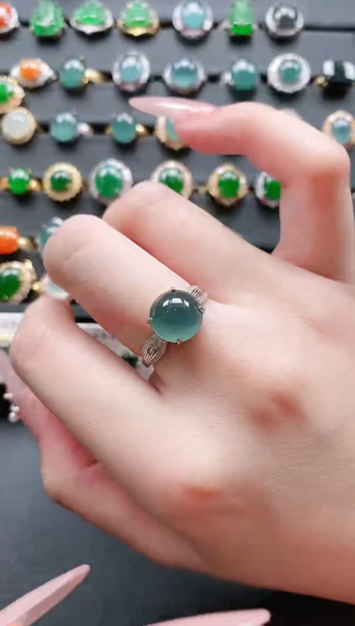 【闪购商品】翡翠戒指银S925镶嵌11111111