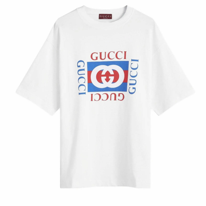 GUCCI古驰 Lido 字母印花圆领直筒短袖T恤 男款 白色
