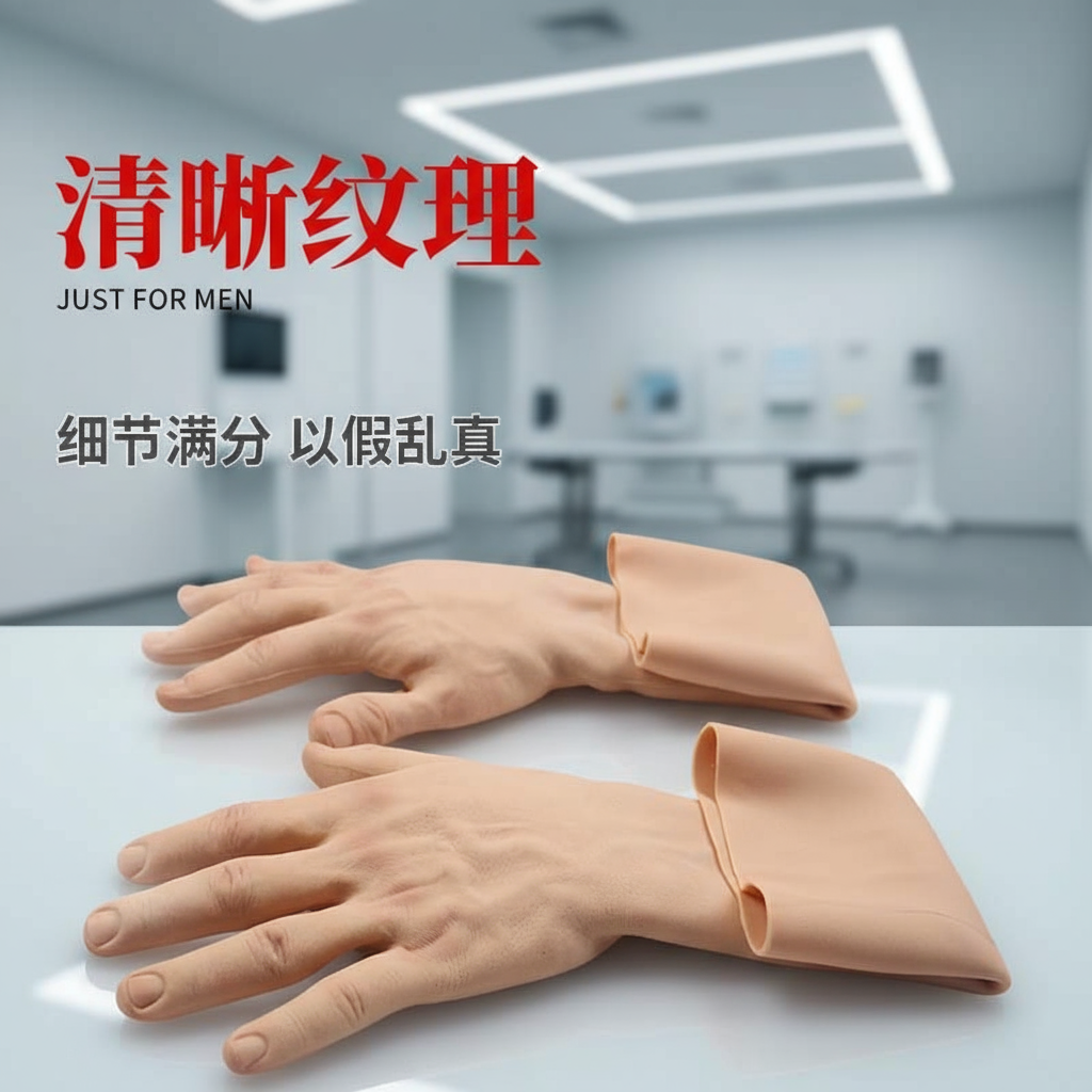 硅胶男款假手仿真假肢义肢手模硅胶手套仿真假肢义肢薄款加厚清晰
