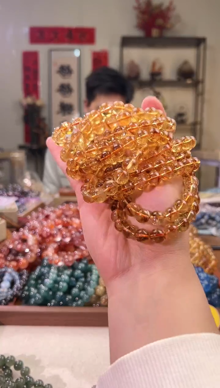 【闪购商品】黄晶手串未镶嵌10±mm黄塔晶（多样性发其一）