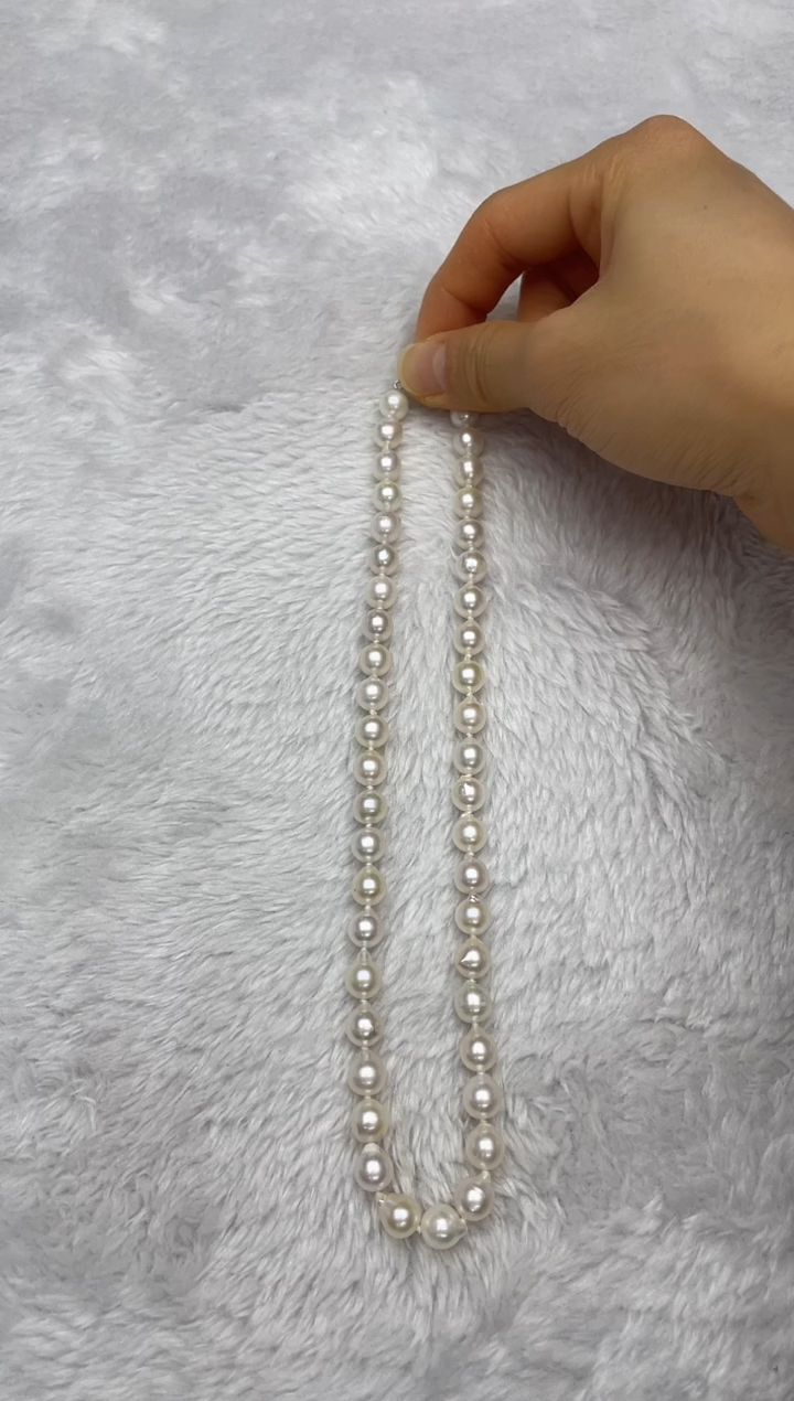 项链银S925镶嵌海水珍珠AK8-8.5mm