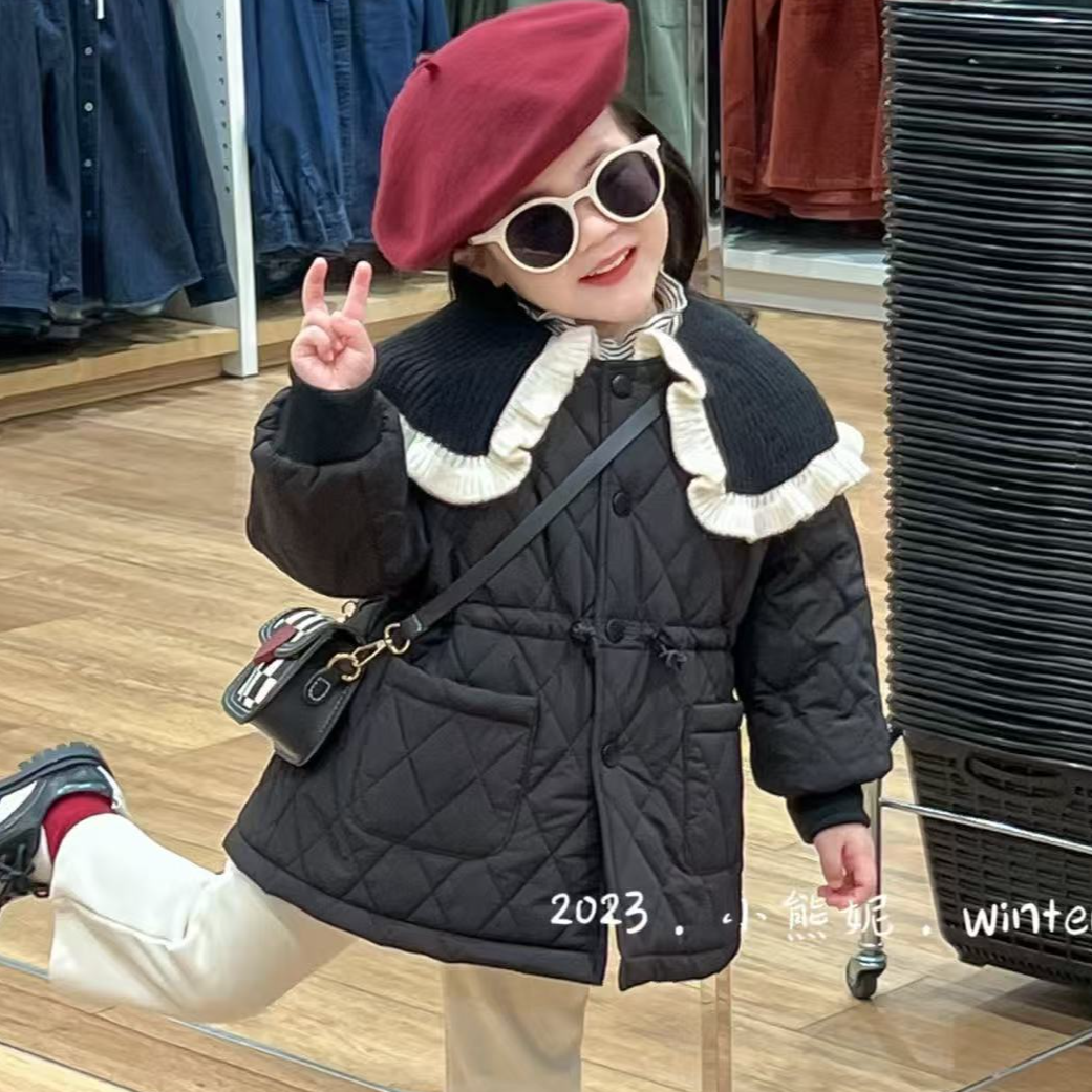 小熊妮女童冬季棉服保暖时尚洋气外套 756003