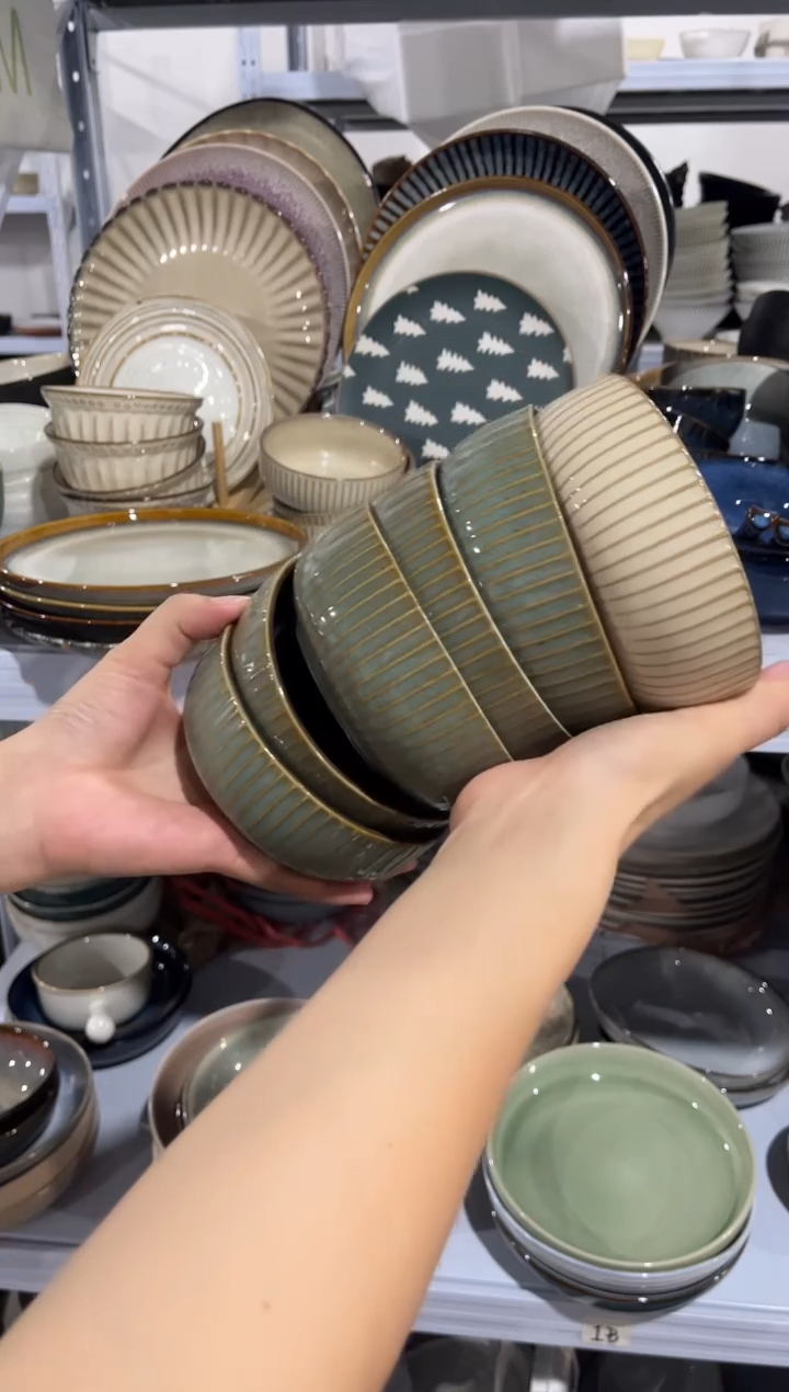 陶瓷外贸尾货瑕疵满20包邮X6  五个绿色一个卡其色