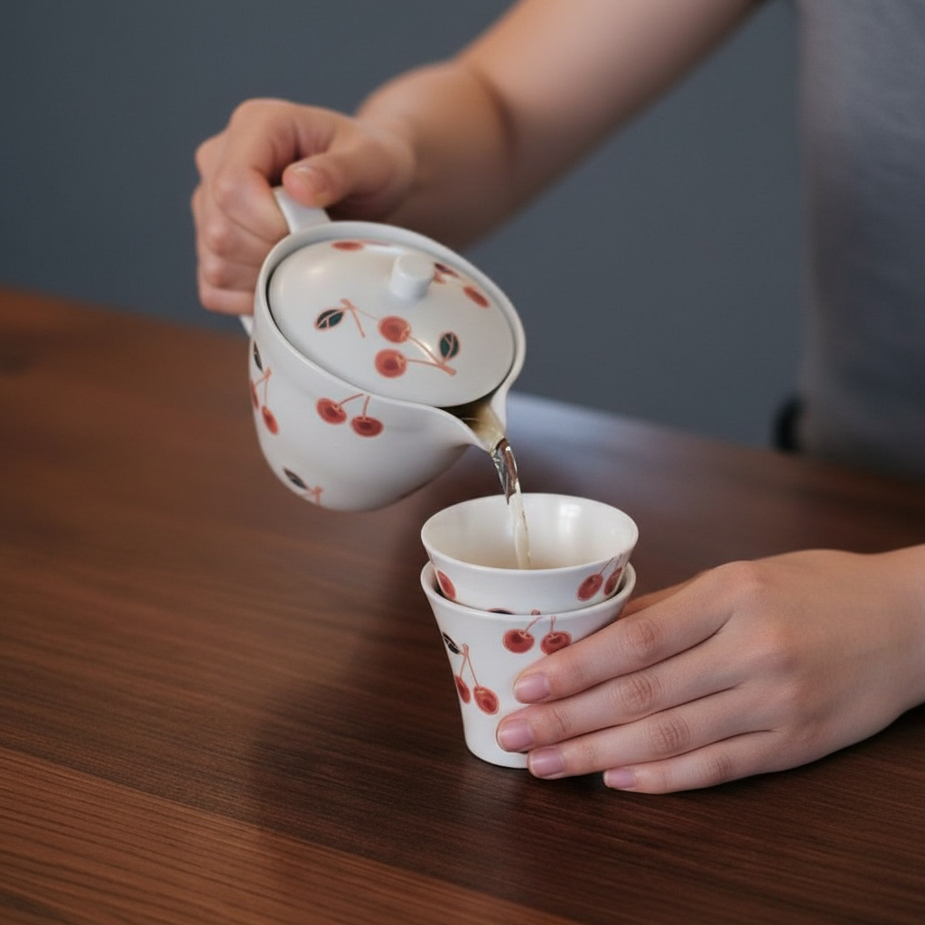 日本进口樱桃一壶两杯