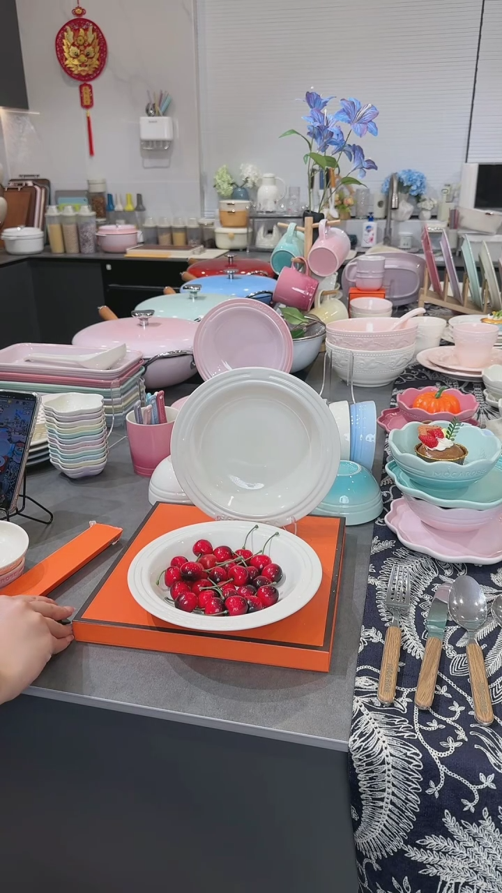 【闪购商品】瓷【2个装】奶油白草帽盘-20cm