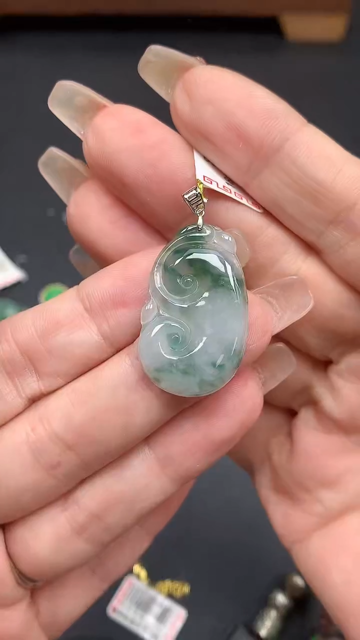 【闪购商品】翡翠吊坠(不含链)18K金镶嵌MS160677