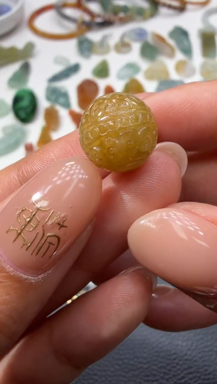 未镶嵌定制翡翠?***?12.5回纹珠