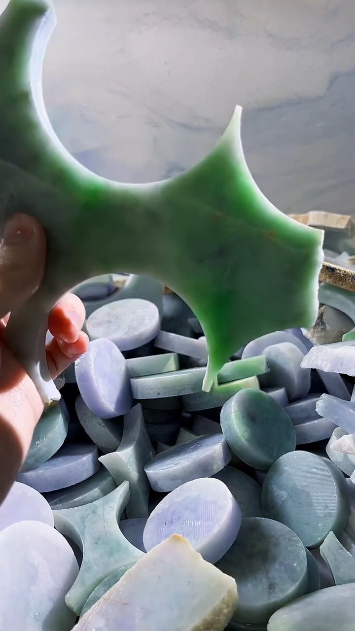 翡翠裸石缅甸翡翠A货文226