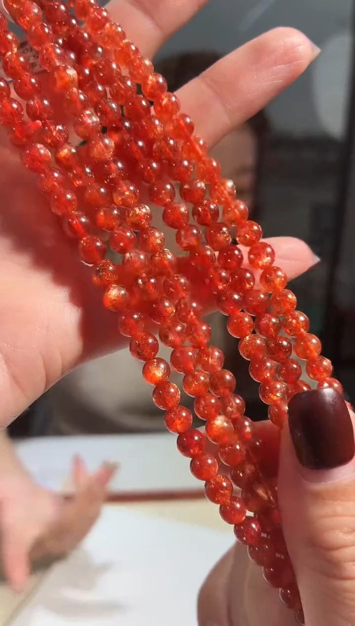 未镶嵌手链日光石5.5-5.8m金太阳多圈手链多样性发一