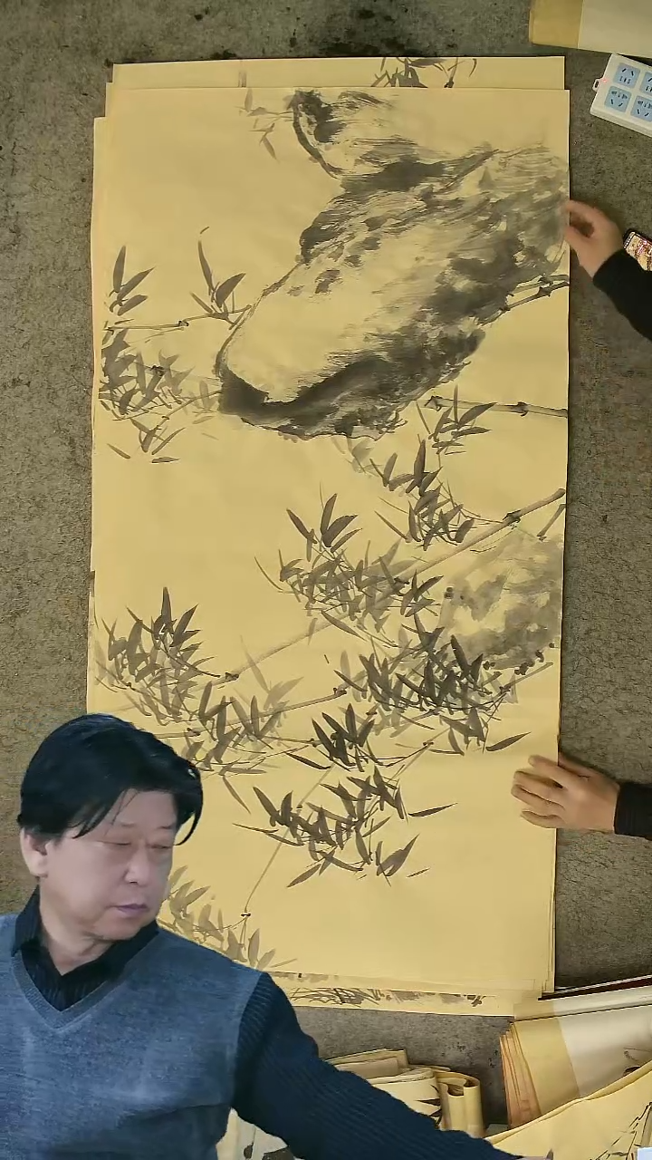 国画四尺整张  墨竹  69*138cm  横