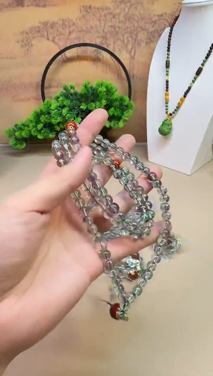 颈饰14K金镶嵌水晶B128 