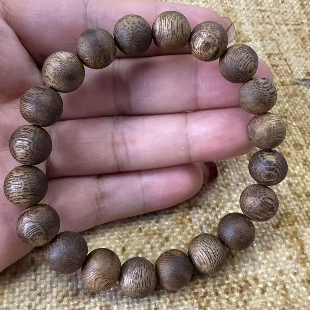 海南沉香手串莺歌绿棋楠1.0圆珠单圈