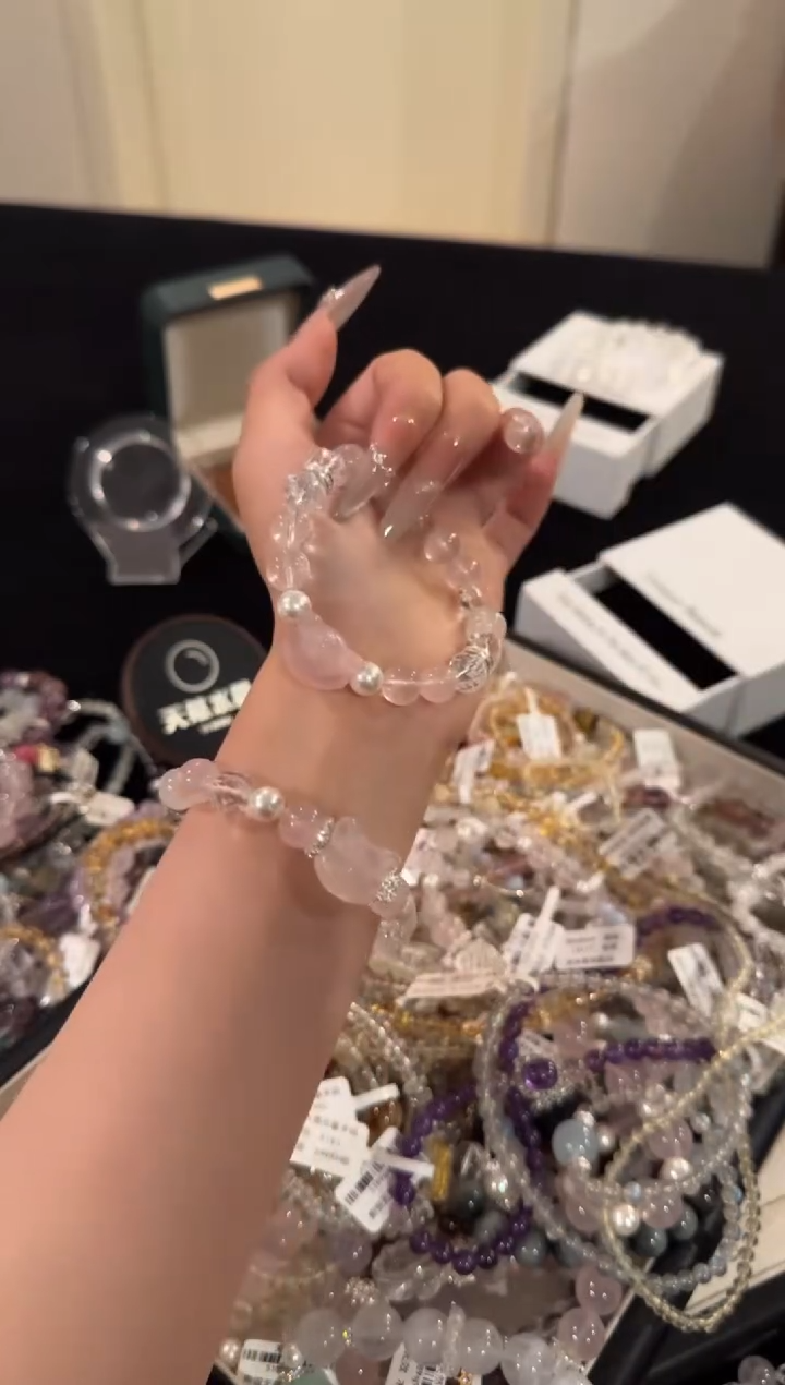 水晶手链合金粉水晶x399