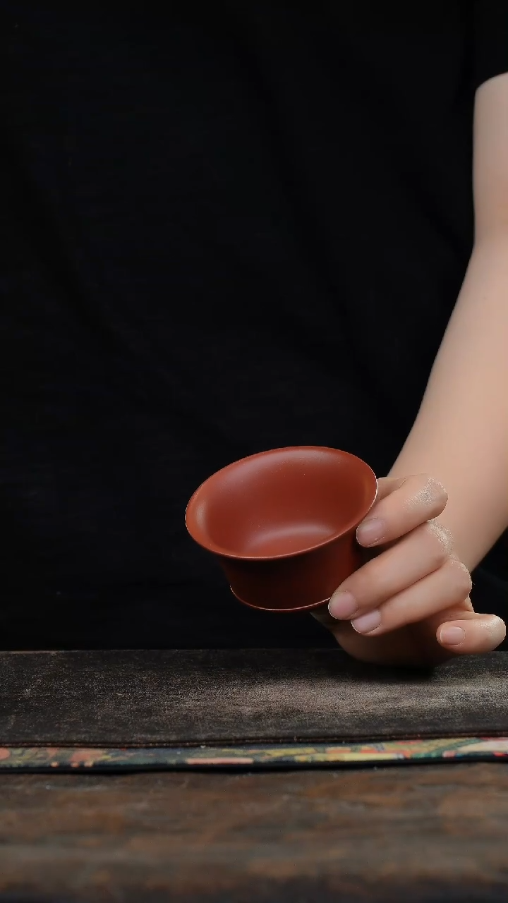 朱泥大红袍光素紫砂杯234234234