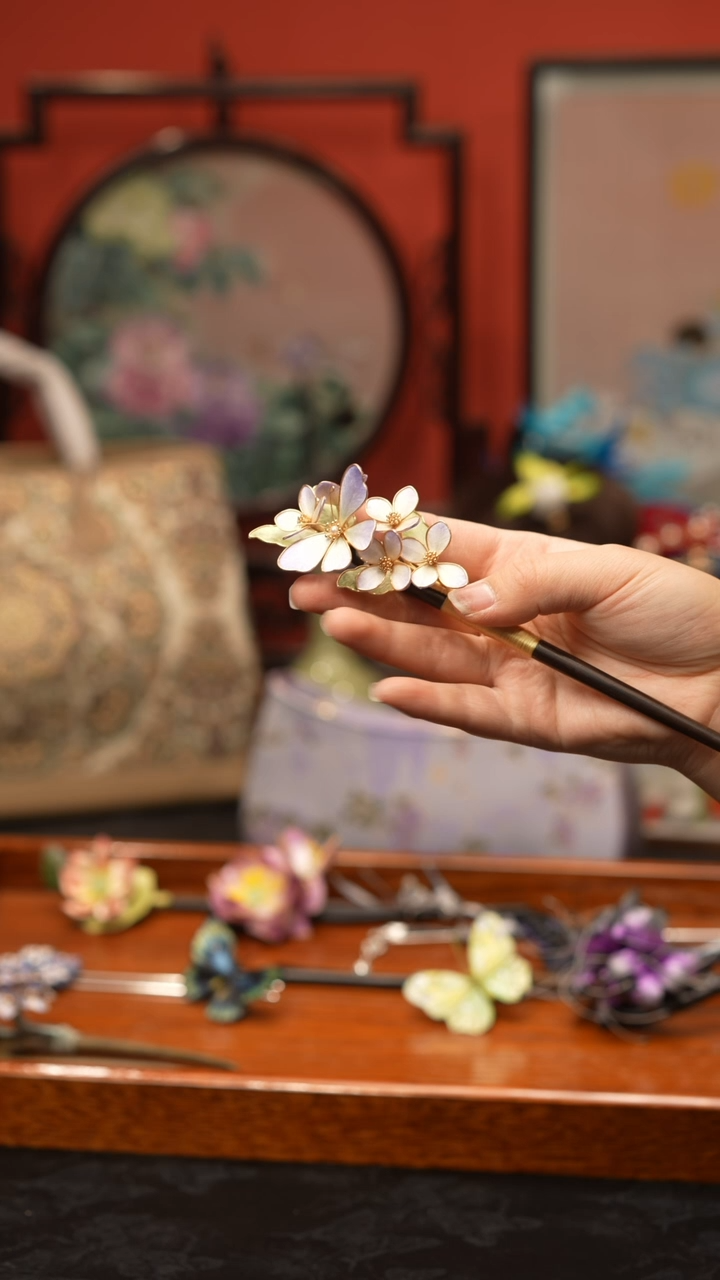 刺绣赋*月非遗手工绒花饰品