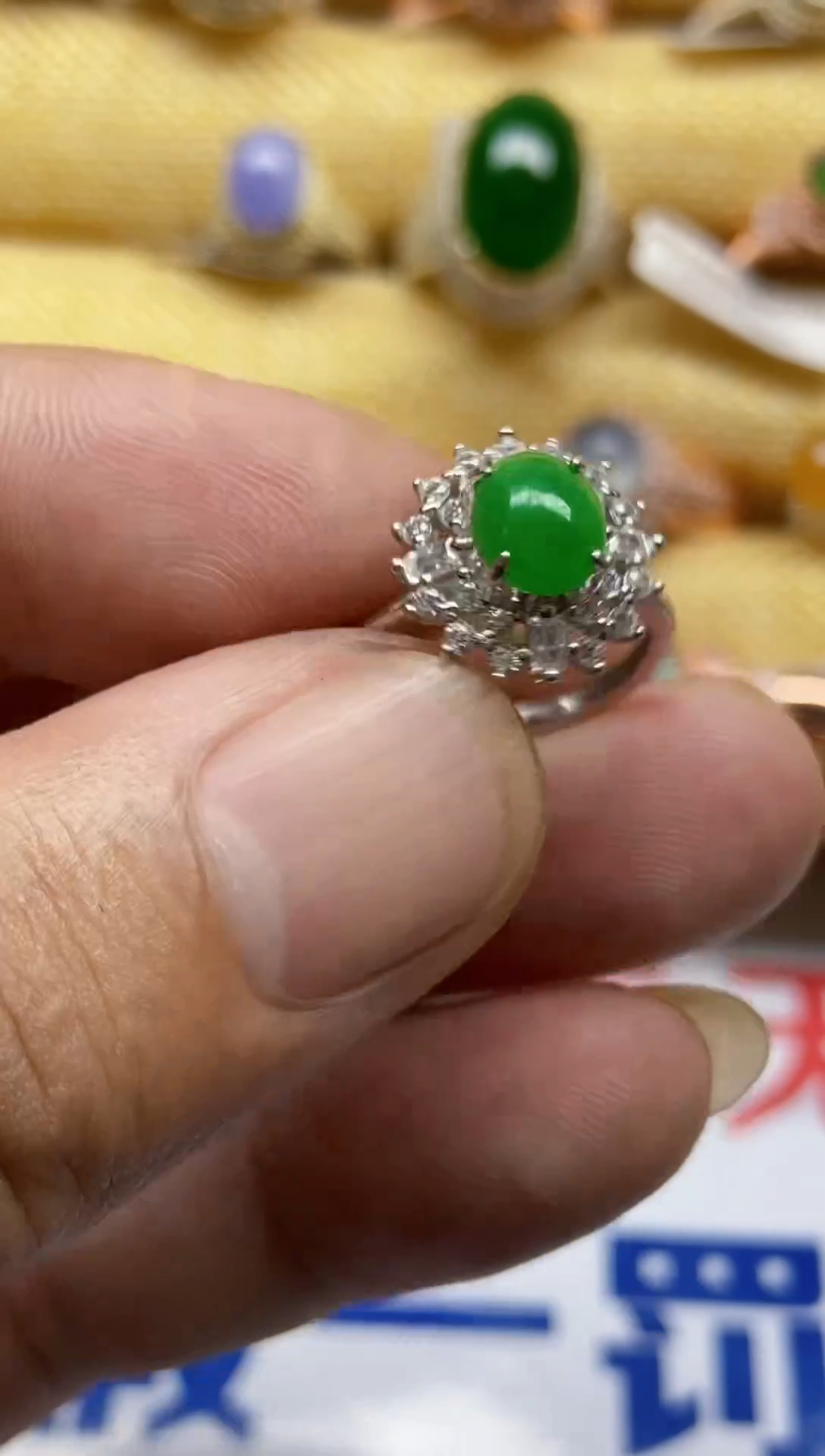 【闪购商品】翡翠戒指银S925镶嵌0000