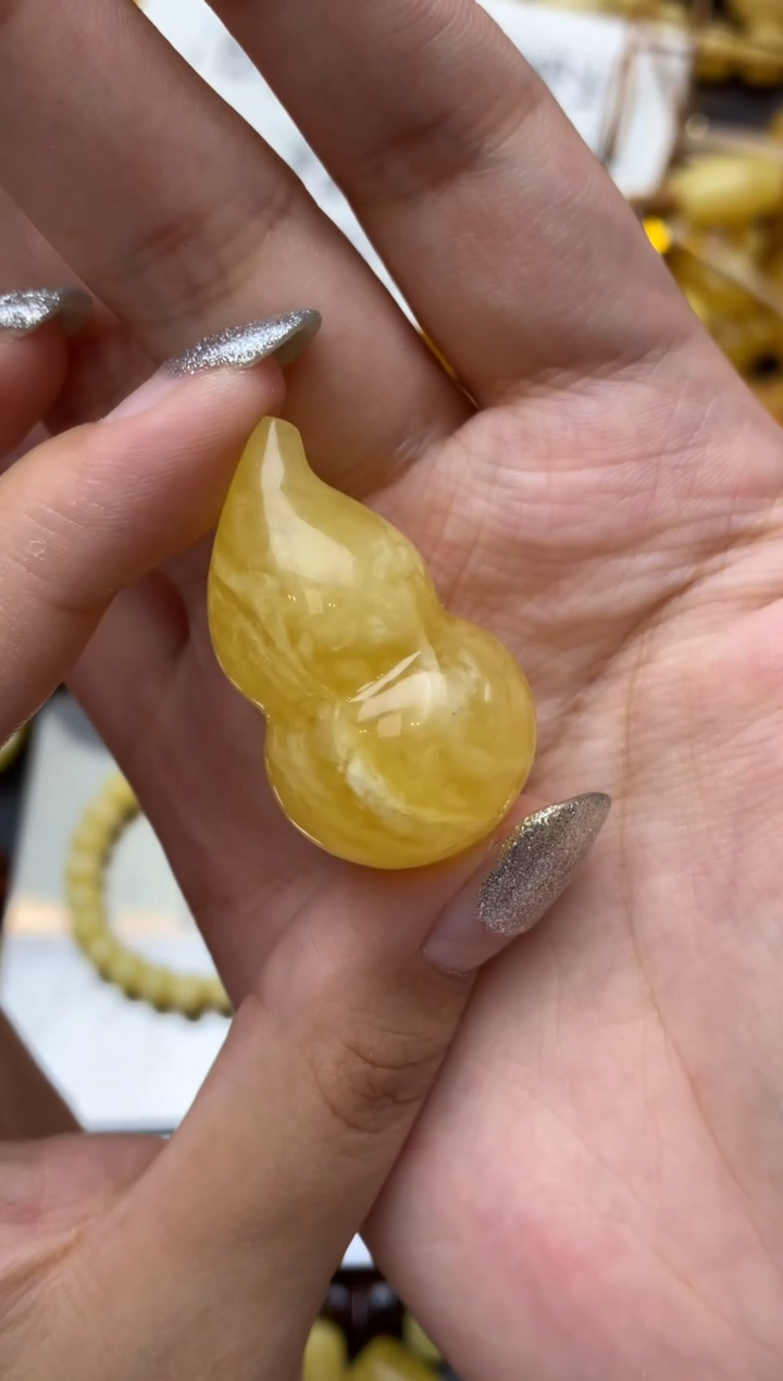 未镶嵌琥珀珠宝奇石140珀蜜蜡微瑕花粉坑