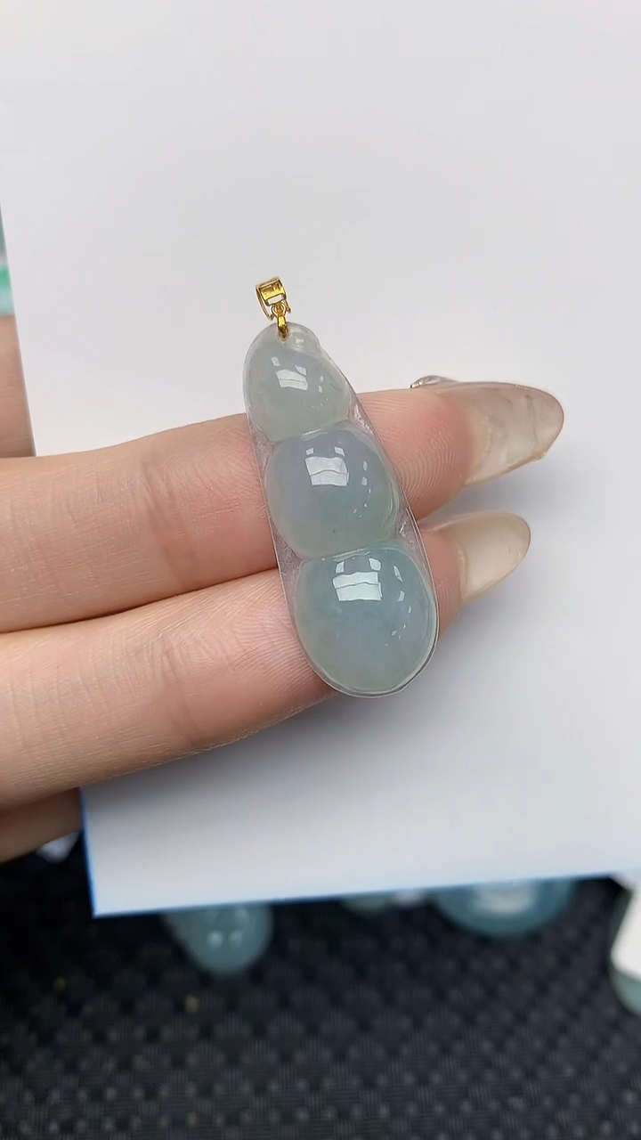 【闪购商品】翡翠18K金镶嵌颈饰天然翡翠A货