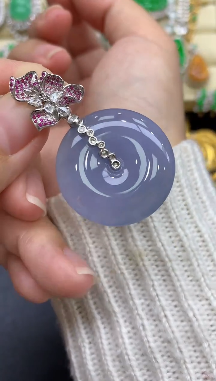 18K金镶嵌手镯翡翠530-中国好珍宝