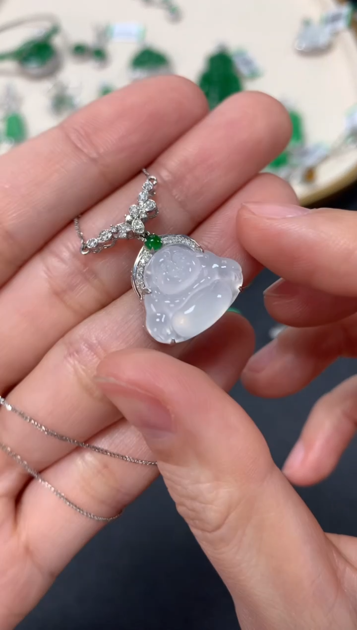 【闪购商品】翡翠套链18K金镶嵌套链3980