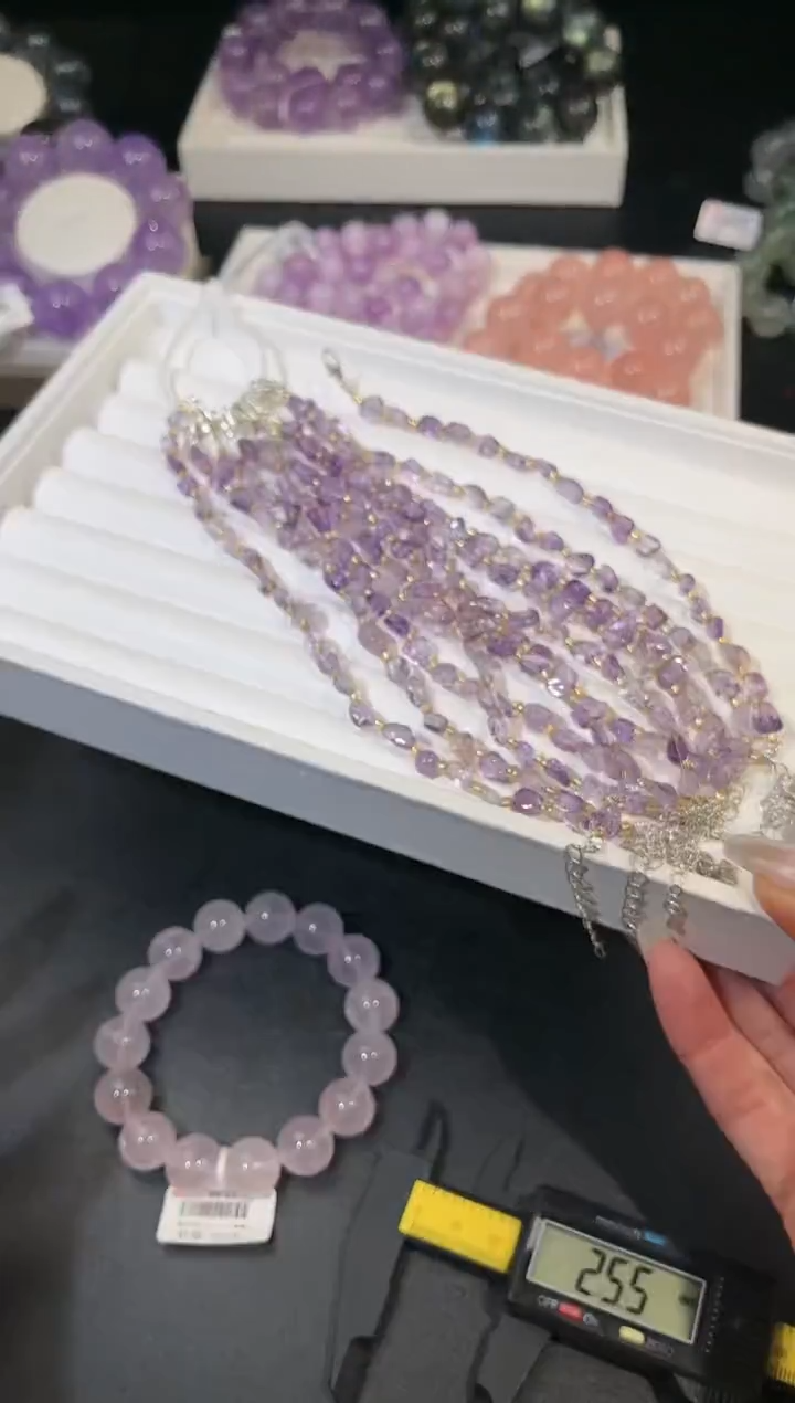 水晶手链未镶嵌多样性发一浅紫手链