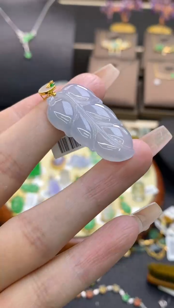 【闪购商品】翡翠颈饰18K金镶嵌净货12376