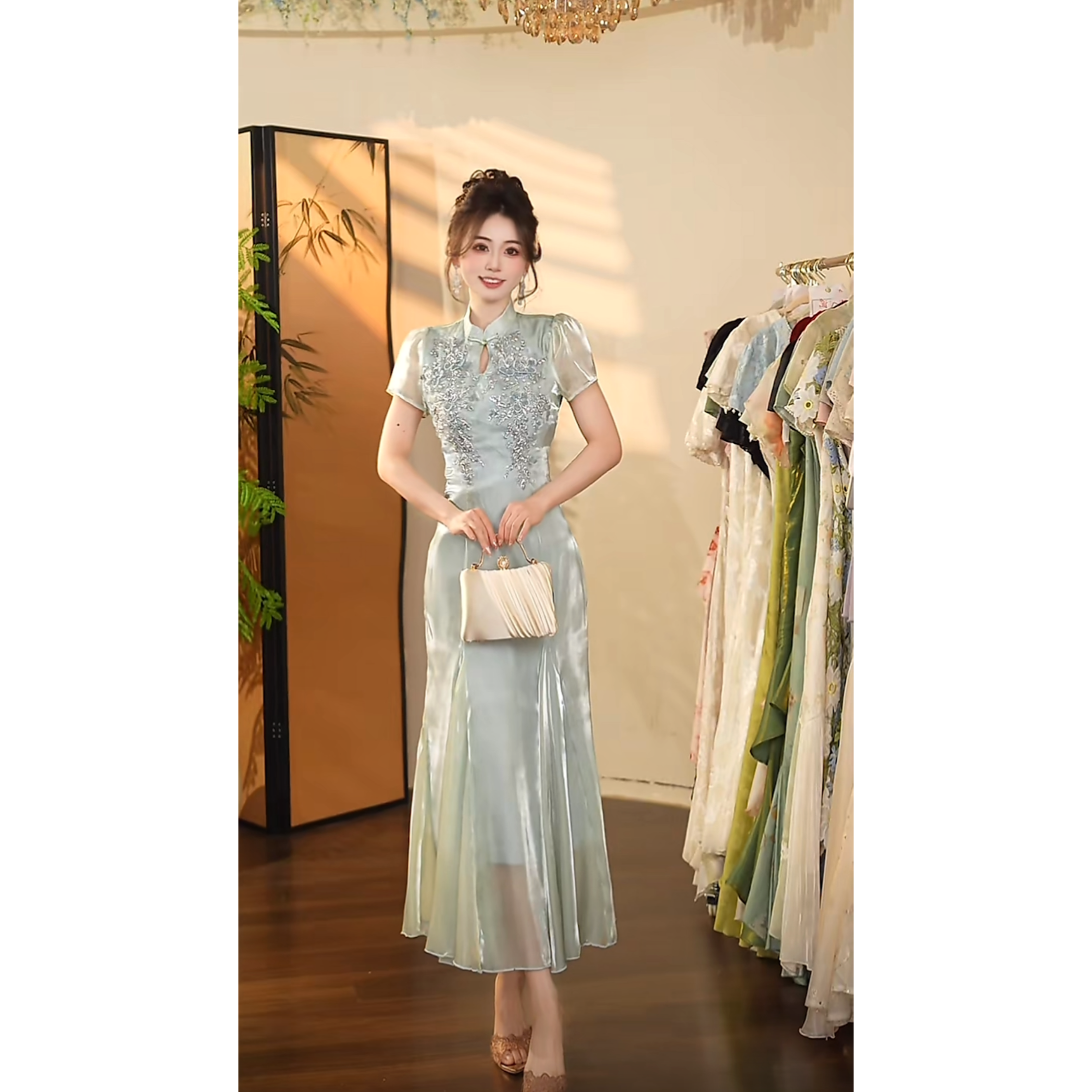 瑞瑞定制-1311（碧玉佳人）连衣裙G007