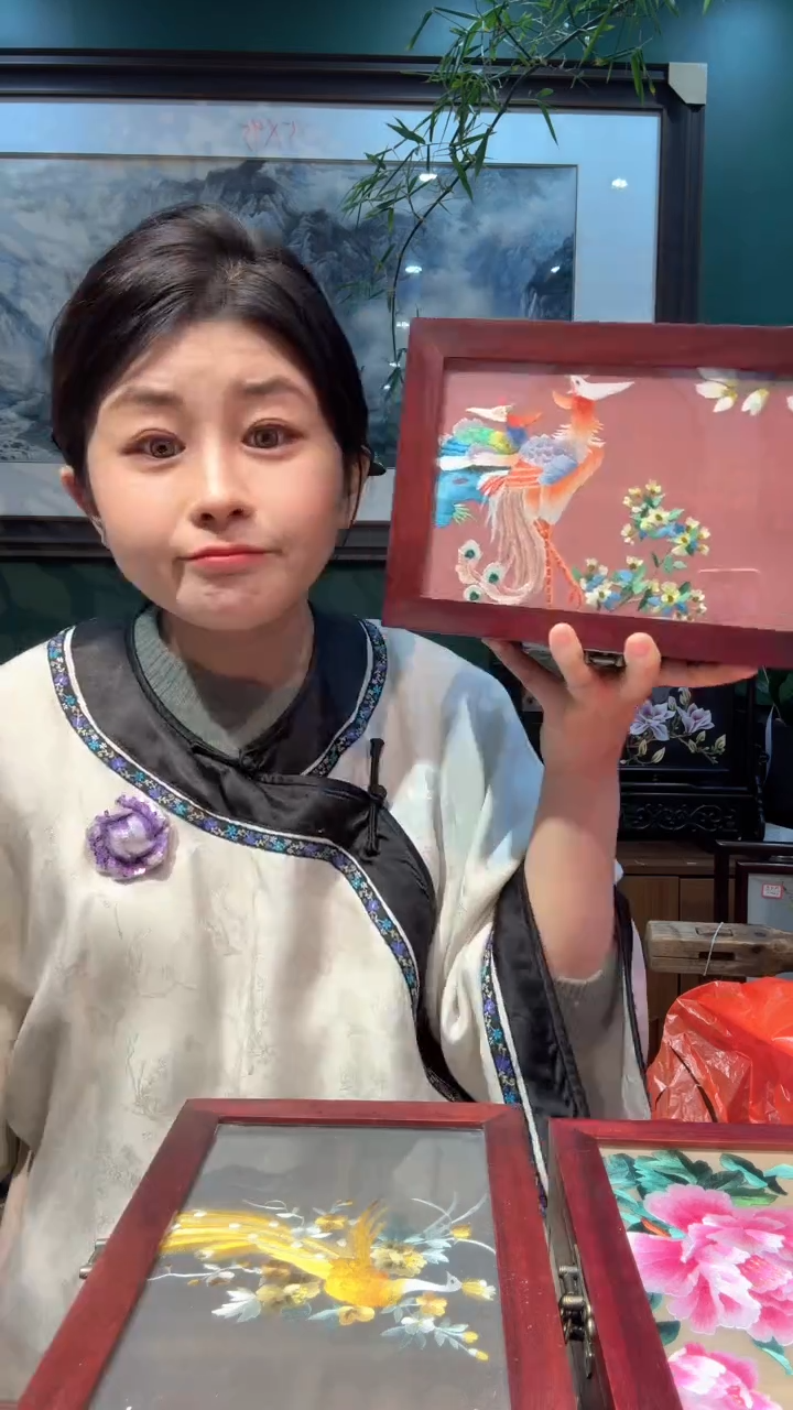 横款非遗苏绣纯手工刺绣首饰盒