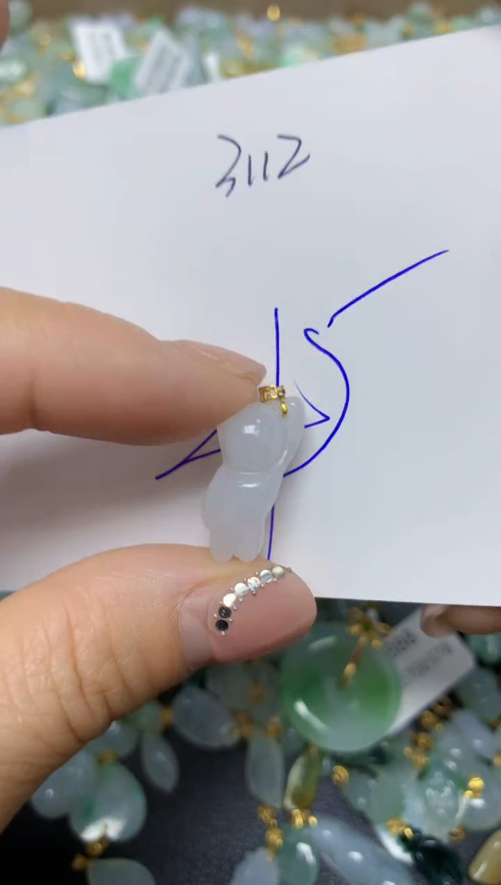 【闪购商品】翡翠挂件18K金镶嵌 天然翡翠A货