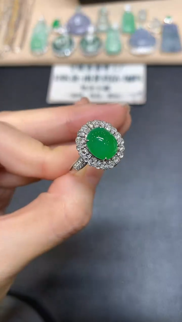 【闪购商品】翡翠戒指18K金镶嵌两用款【无服务费