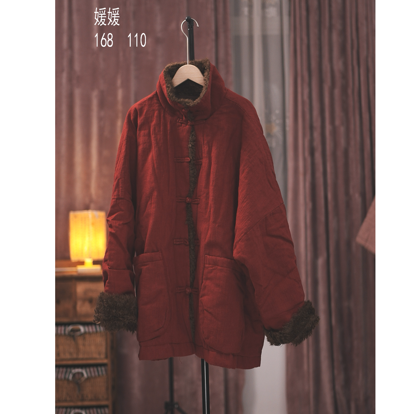 85215盘扣加绒加厚款棉衣棉服外套（衣长68 胸围150）